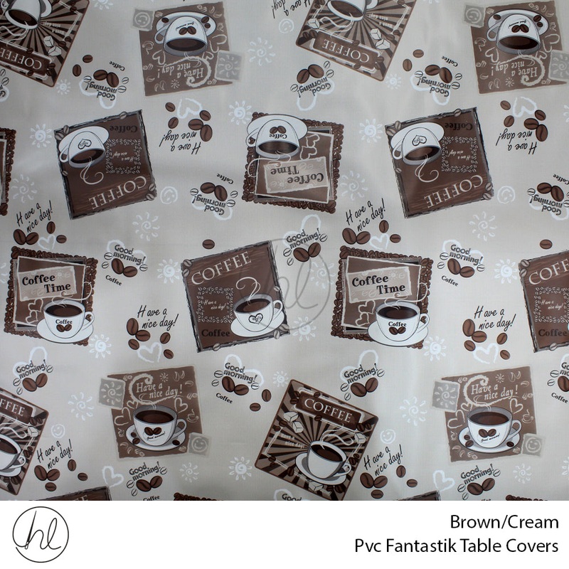 PVC FANTASTIK TABLE COVERS BROWN/CREA ROLL ROLL 001