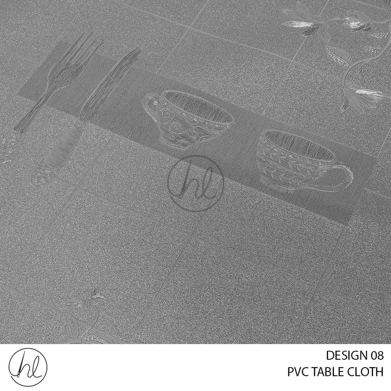 PVC TABLE CLOTH 4640 DESIGN 08 GREY 140CM WIDE PRICE PER M