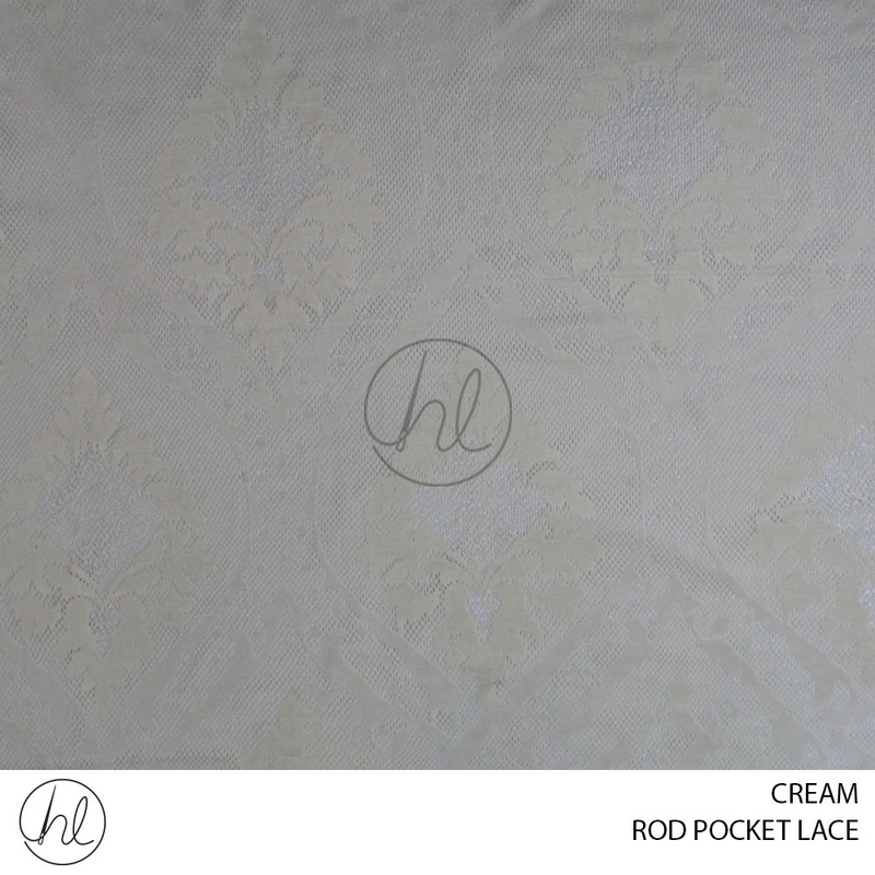 ROD POCKET LACE 85 CREAM PER M230CM WIDE