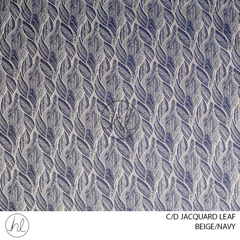 C/D Jacquard Leaf CP 280cm Beige Navy