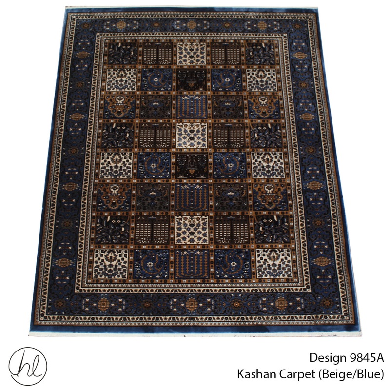 CARPET KASHAN 9845A  BEIGE/BLUE FREE 1