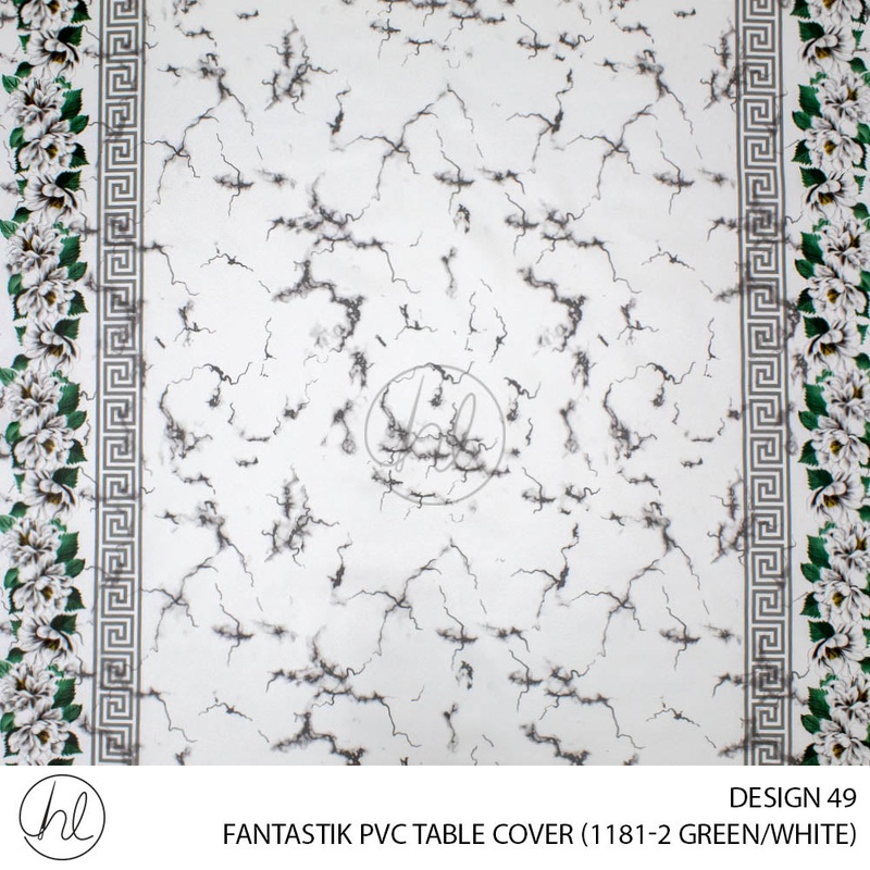 FANTASTIK PVC TABLE COVER DESIGN 49 140CM PER M GREEN/WHITE