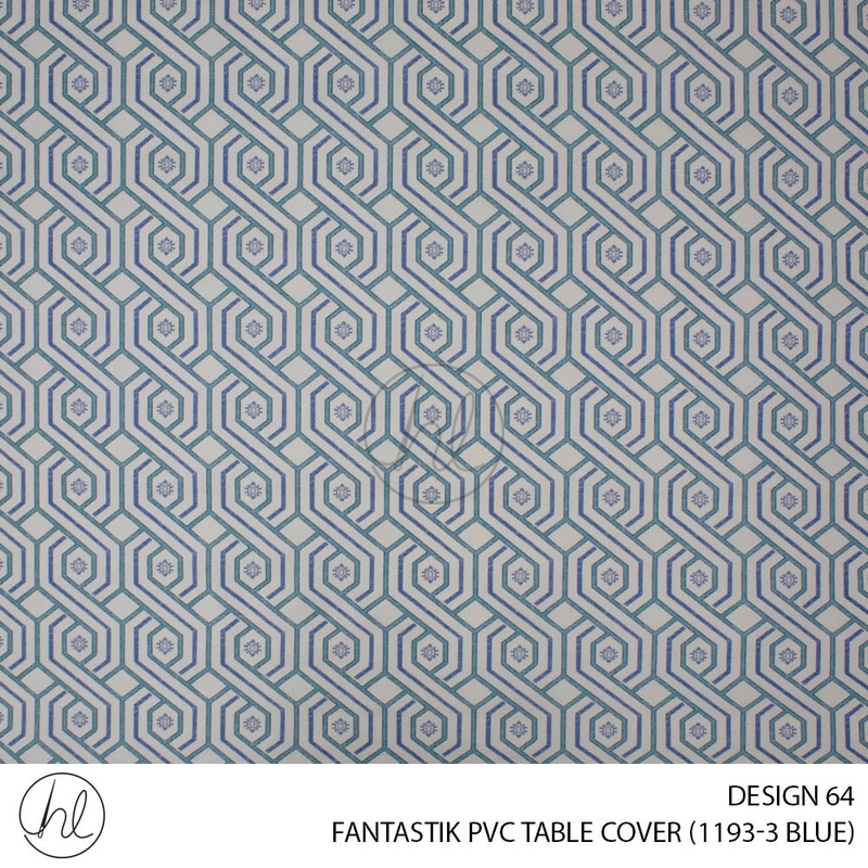 FANTASTIK PVC TABLE COVER DESIGN 64 140CM PER M BLUE