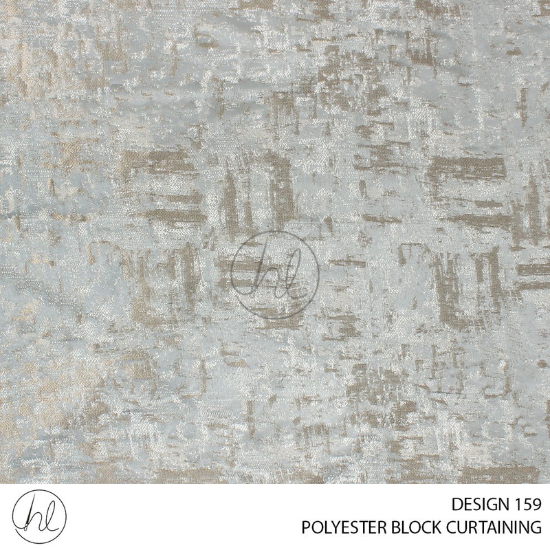 POLYESTER BLOCK DESIGN 159 GREY 280CM PER M BUY 10M OR MORE GET 1M
