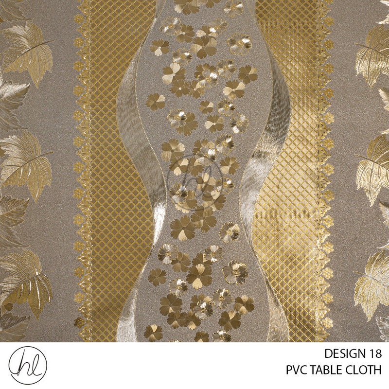 PVC TABLE CLOTH 4626 DESIGN 18 GOLD 140CM WIDE PER M