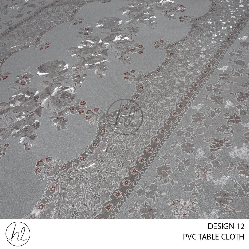 PVC TABLE CLOTH 4647 DESIGN 12 LIGHT GREY 140CM WIDE PER M