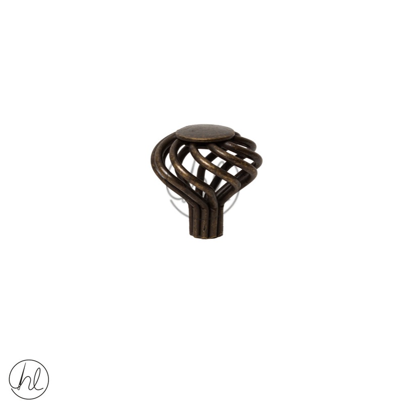 ROUND BIRDCAGE KNOB 922 ANTIQUE BRASS