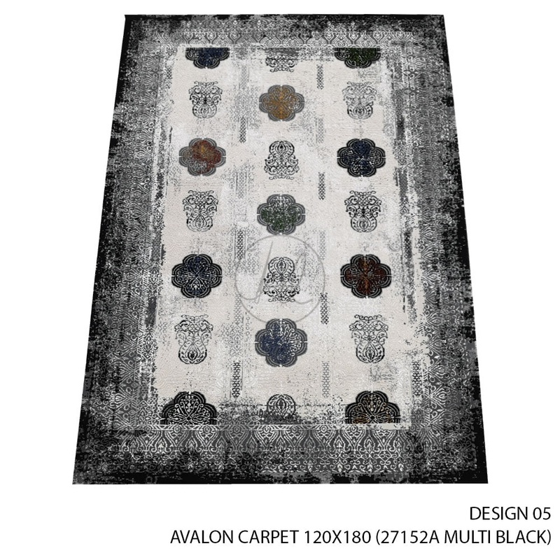 AVALON CARPET 120X180 DESIGN 02 MULTI BLACK