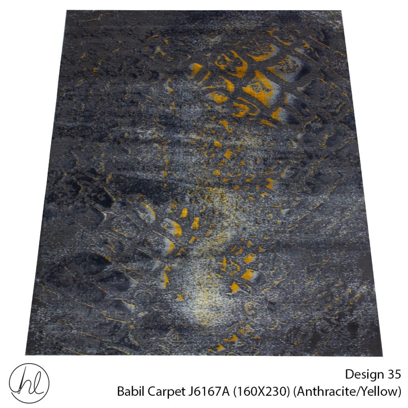 Babil Carpet 160X230 Design 35 Anthracite/Yellow