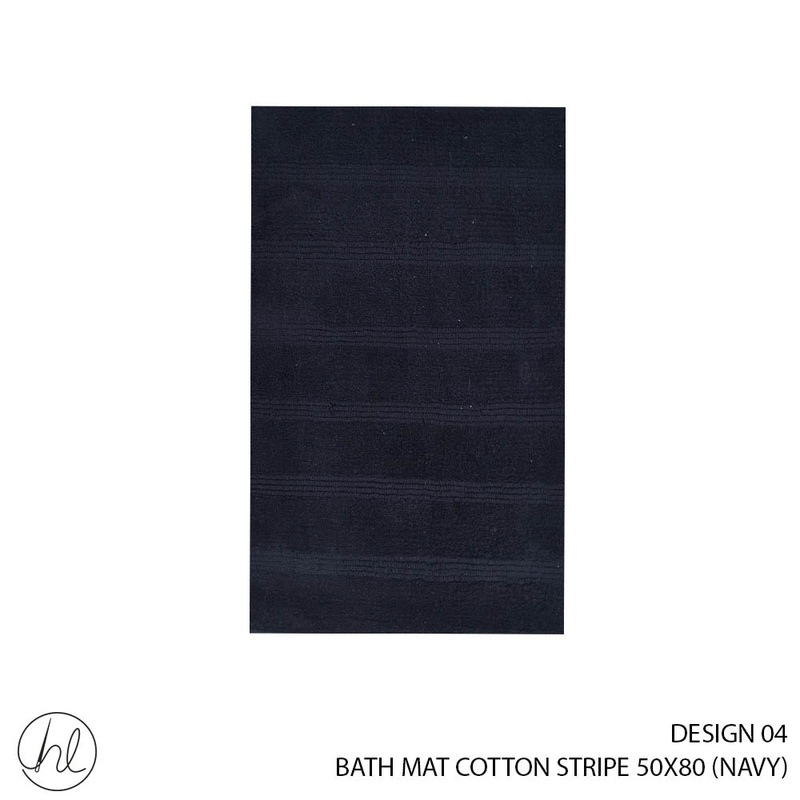 BATH MAT COTTON STRIPE 50X80 DESIGN 04 NAVY