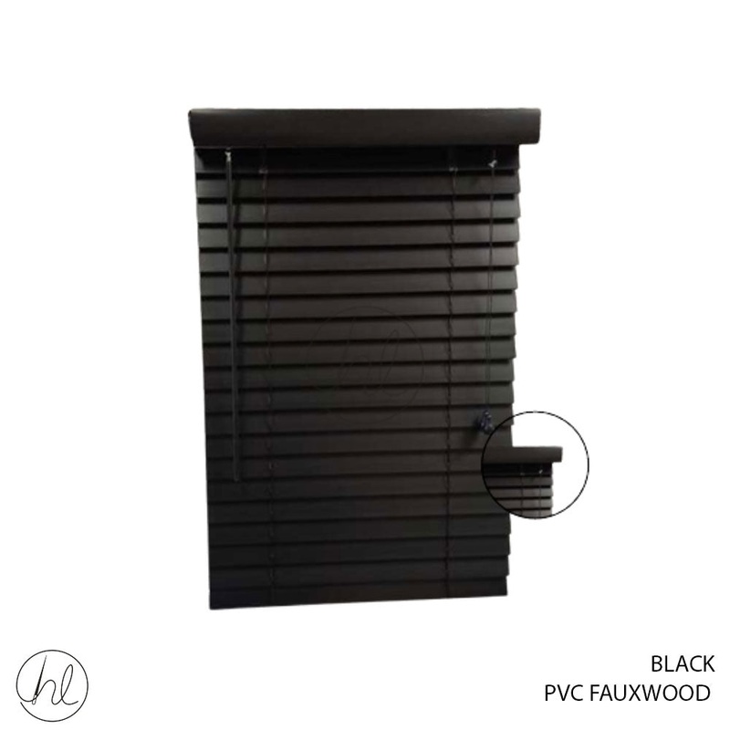 BLIND PVC FAUXWOOD 50MM BLACK 60X90