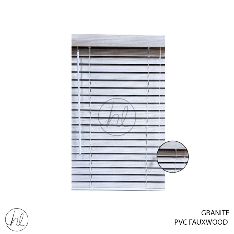 BLIND PVC FAUXWOOD 50MM GRANITE WHT 100X120