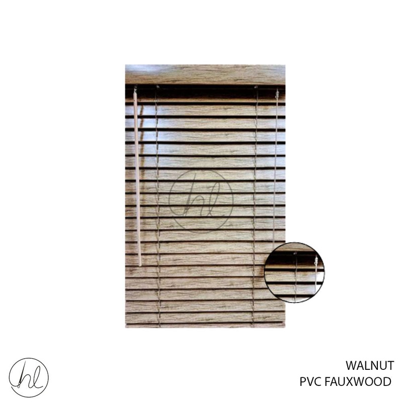 BLIND PVC FAUXWOOD 50MM WALNUT 100X120