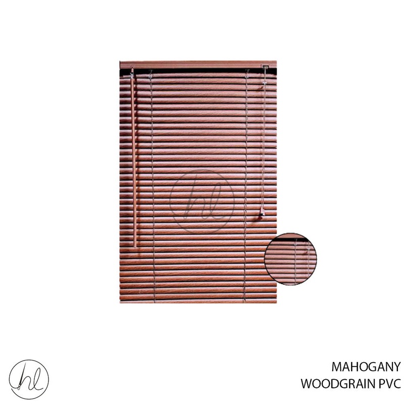 BLIND PVC WOODGRAIN 25MM MAHOGANY 100X120