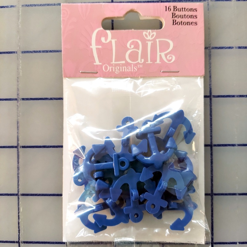 Flair Originals Blue Anchor 1" 18 ct. Buttons