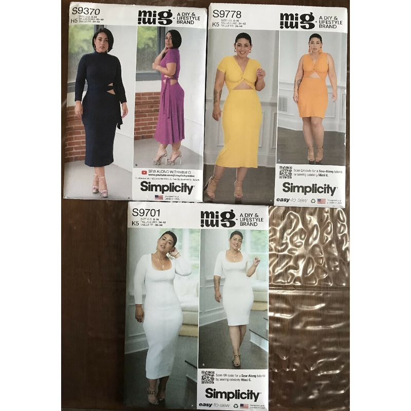 Lot of 3 Simplicity Patterns - S9370, S9778, S9701
