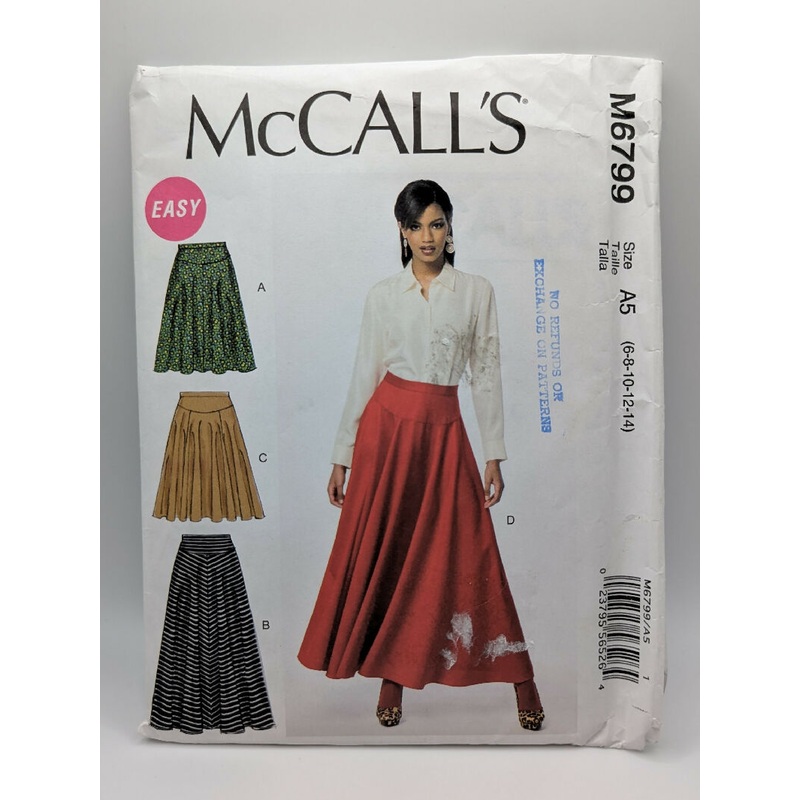 McCall's 6799 Misses' Skirt Pattern Sizes 6-14