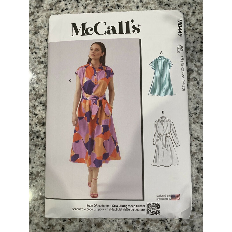 McCalls 8449 - Sizes 18-26 - Uncut