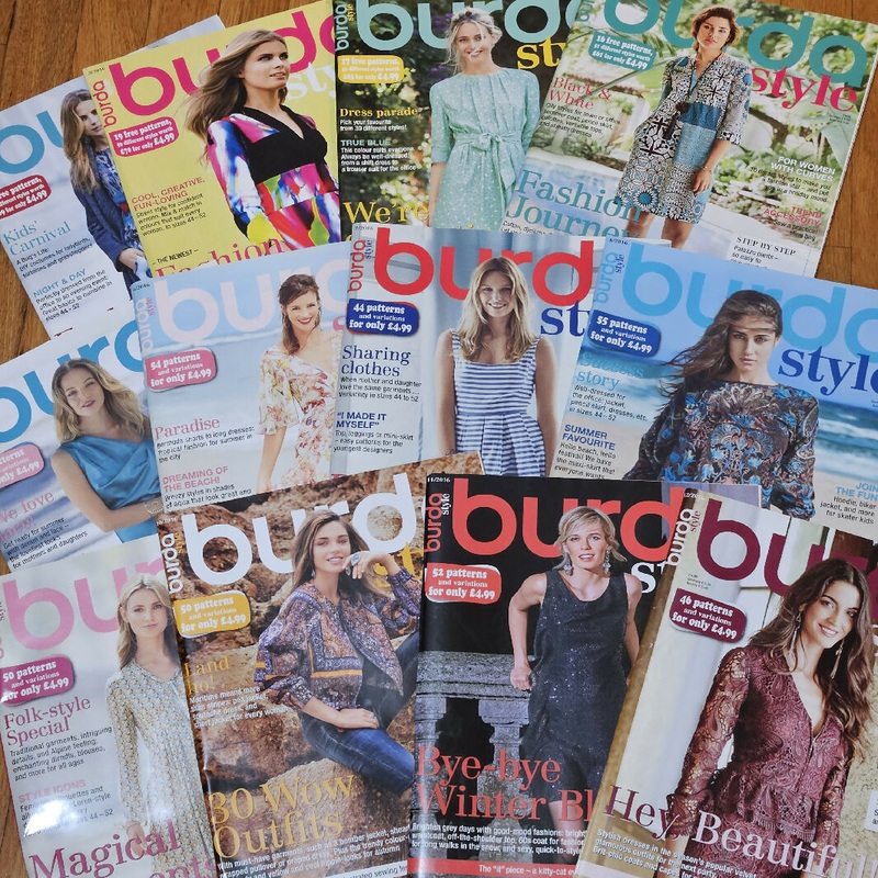 BurdaStyle 2016, English, 12 Magazines incl. Pattern Sheets