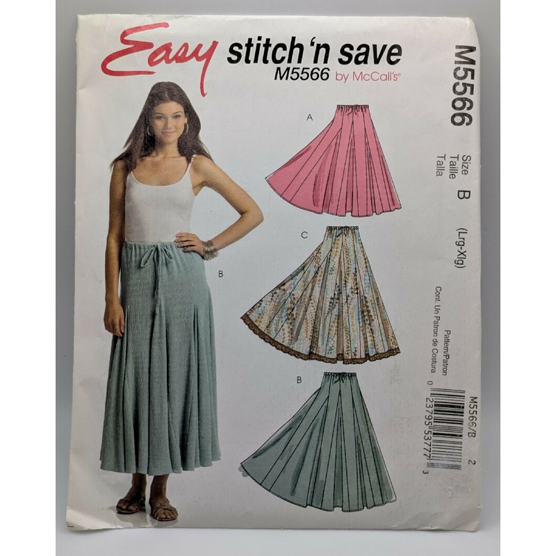 Easy Stitch & Save by McCall's 5566 Skirts w/ Godets Pattern Sizes L-XL