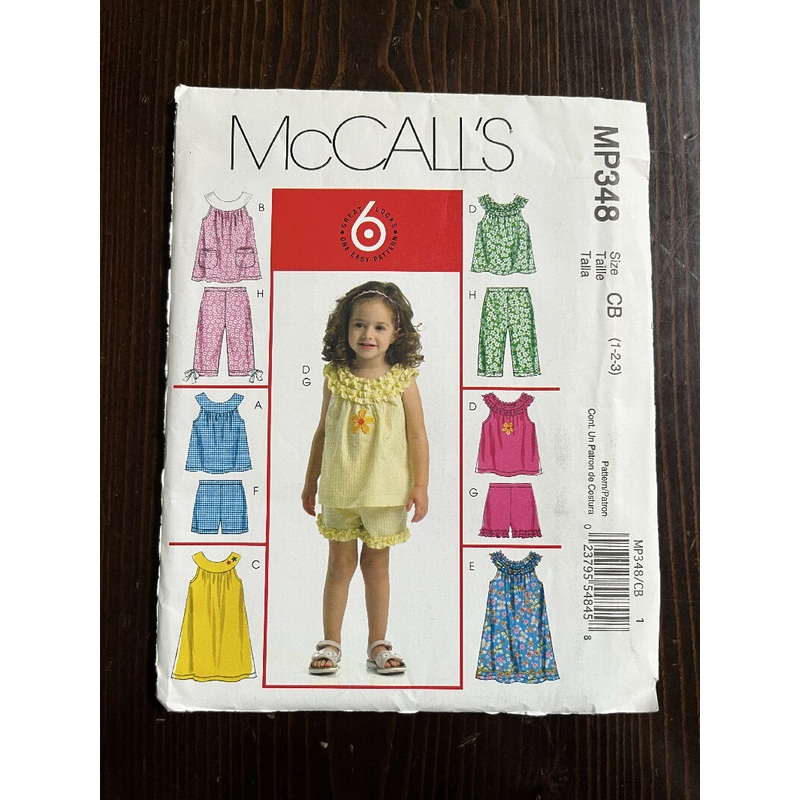 McCall's M5568 Toddler's and Child's Tops, Dresses, Shorts and Capri Pants