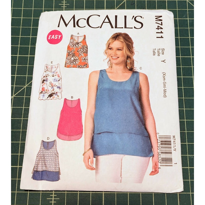 McCall's M7411 Sleeveless Top Pattern Sizes XS-M