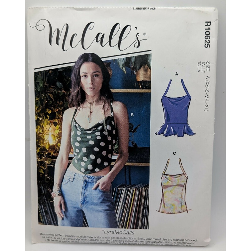 McCall's R10625 Misses' Lyra Top Pattern Sizes XS-XL