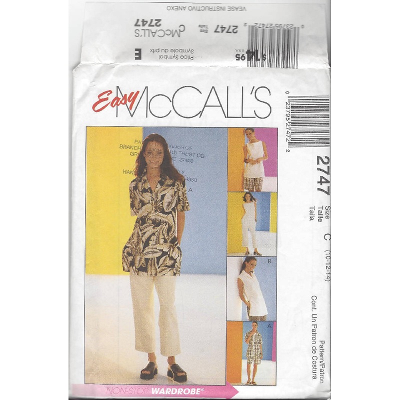 McCalls Pattern 2747 - Misses/Miss Petite Shirt - Top - Pull On Pants and Shorts