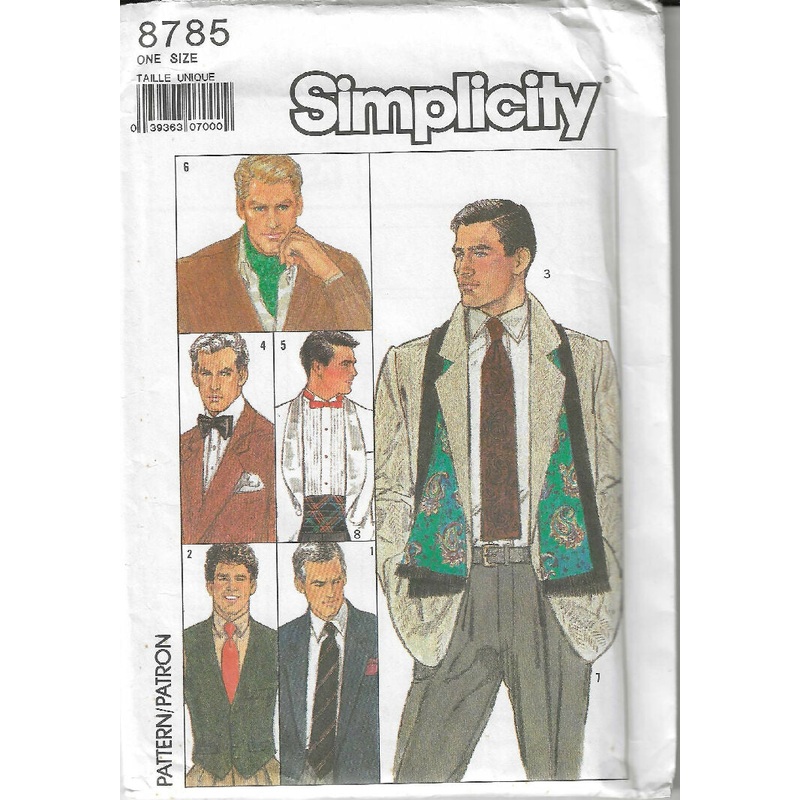Men's Accessories Pattern by Simplicity #8785 in one size - uncut