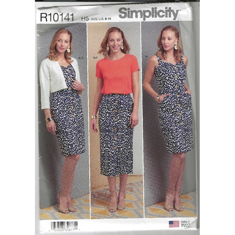 Misses Dress, Skirt, Top and Jacket Simplicity #R10141 pattern
