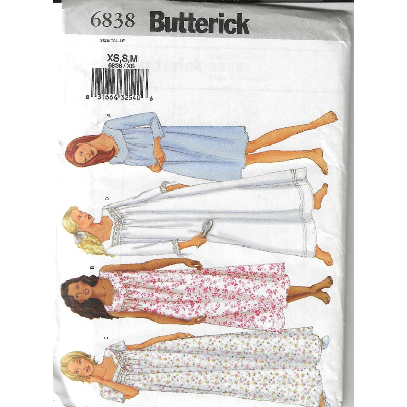 Misses Petite Nightgown by Butterick for XS,S,M uncut pattern