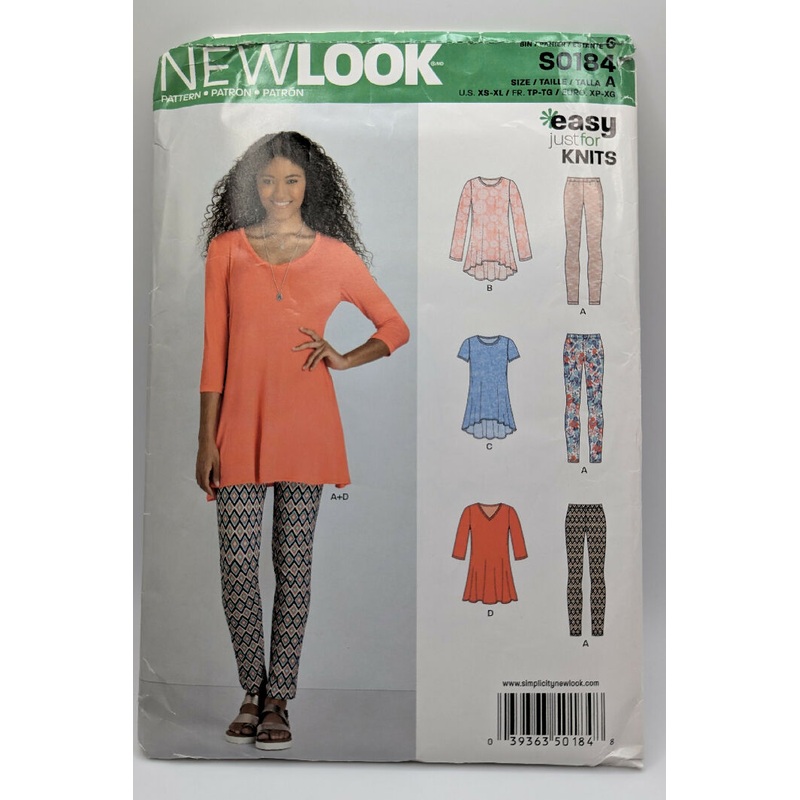 New Look S0184 Easy Just For Knits Misses' Top & Leggings Pattern Sizes XS-XL