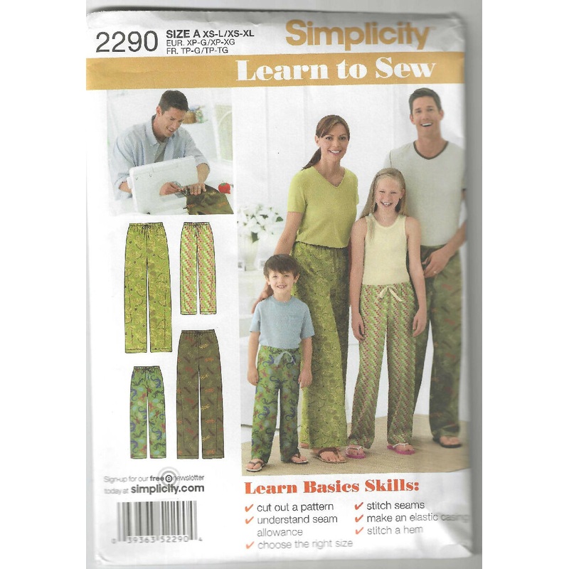 Pants for the Family by Simplicity #2290 pattern uncut