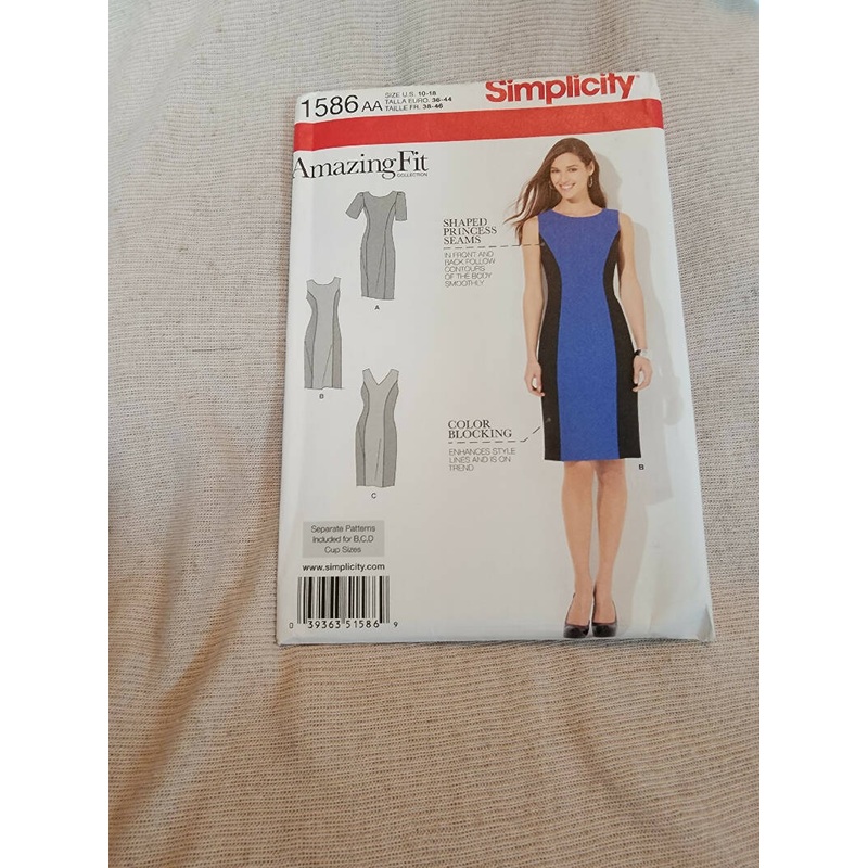 Simplicity 1586 - Misses Dress, UC/FF, SZ 10-18