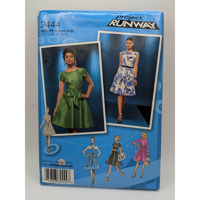 Simplicity 2444 Project Runway Misses' Dress Pattern Sizes 12-20