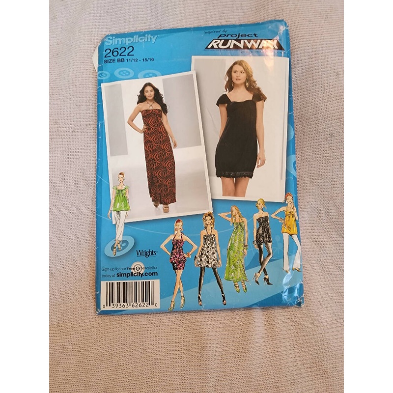 Simplicity 2622 - Junior Dress, UC/FF, SZ 11/12-15/16