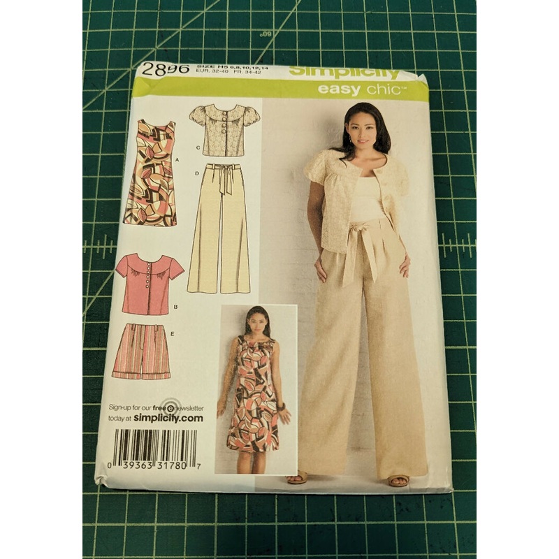 Simplicity 2896 Easy Chic Dress, Jacket, Pants, Shorts & Belt Sewing Pattern Sizes 6-14