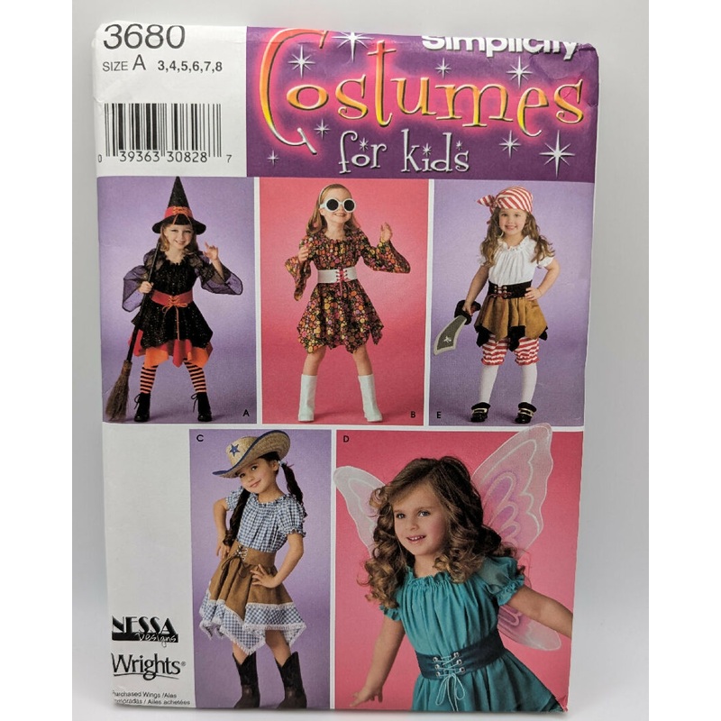 Simplicity 3680 Nessa Designs Costume for Kids Pattern Sizes 3-8