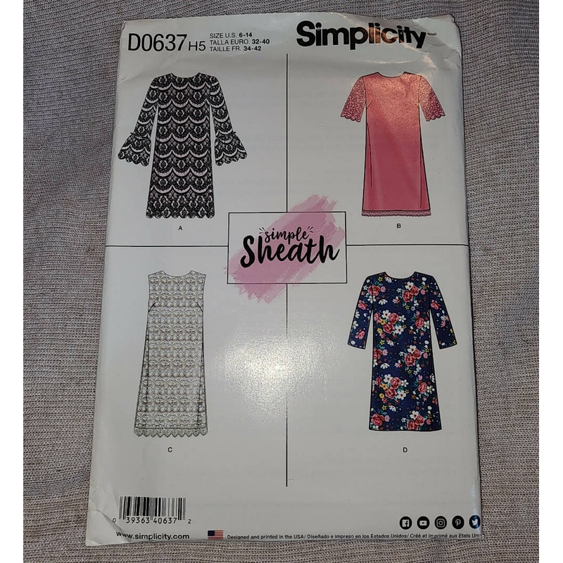 Simplicity 8293 - Misses Dress, UC/FF, SZ 6-14