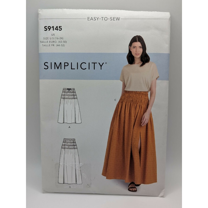 Simplicity 9154 Skirt w/ Elastic Gathers Pattern Sizes 16-24