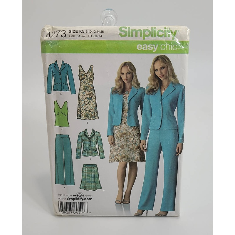 Simplicity Pattern 4273 Misses Jacket, Pants, Skirts, Dress, Top Size 8, 10, 12, 14, 16