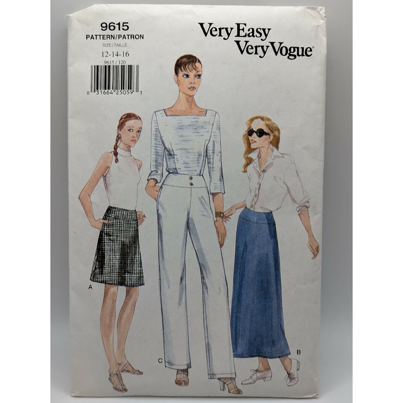 VTG Very Easy Very Vogue 9616 Misses' Skirt & Pants Pattern Sizes 12-16
