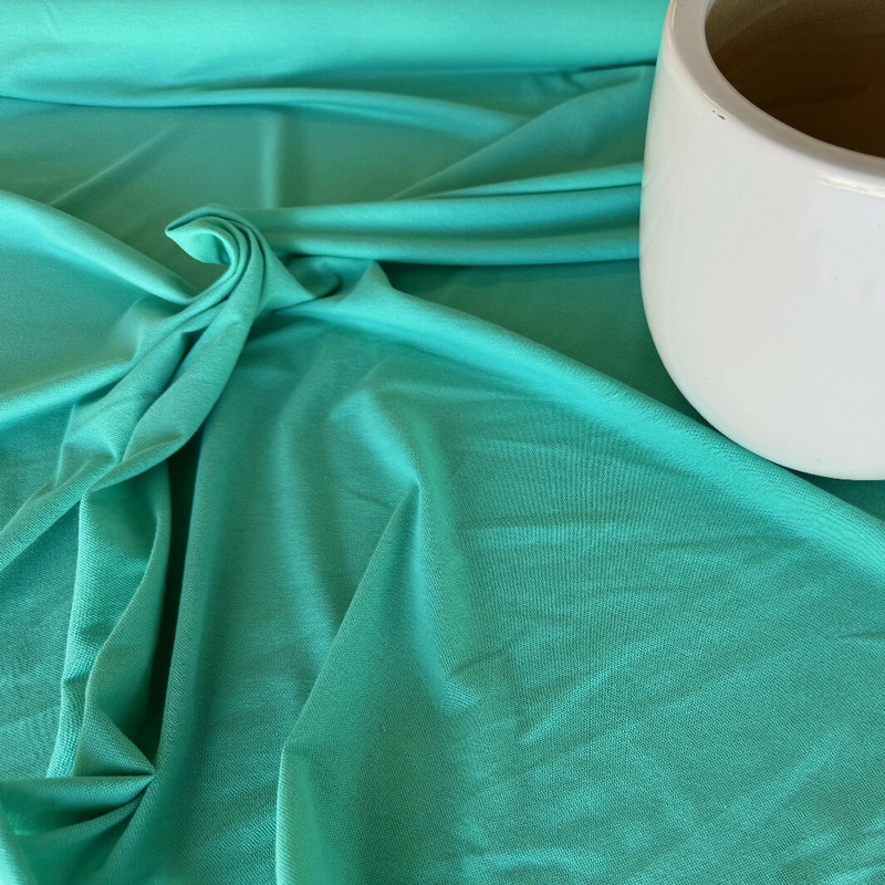 Aqua Natural-Synthetic Blend Pique Knit - Yardage