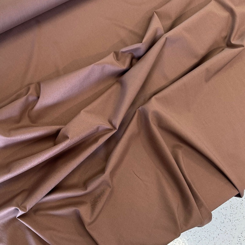 Brown Natural-Synthetic Blend Batiste Woven - Yardage
