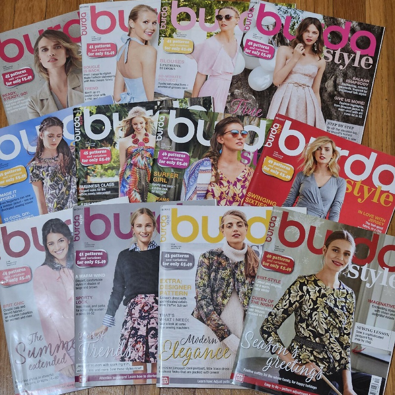 BurdaStyle 2017, English, 12 Magazines incl. Pattern Sheets