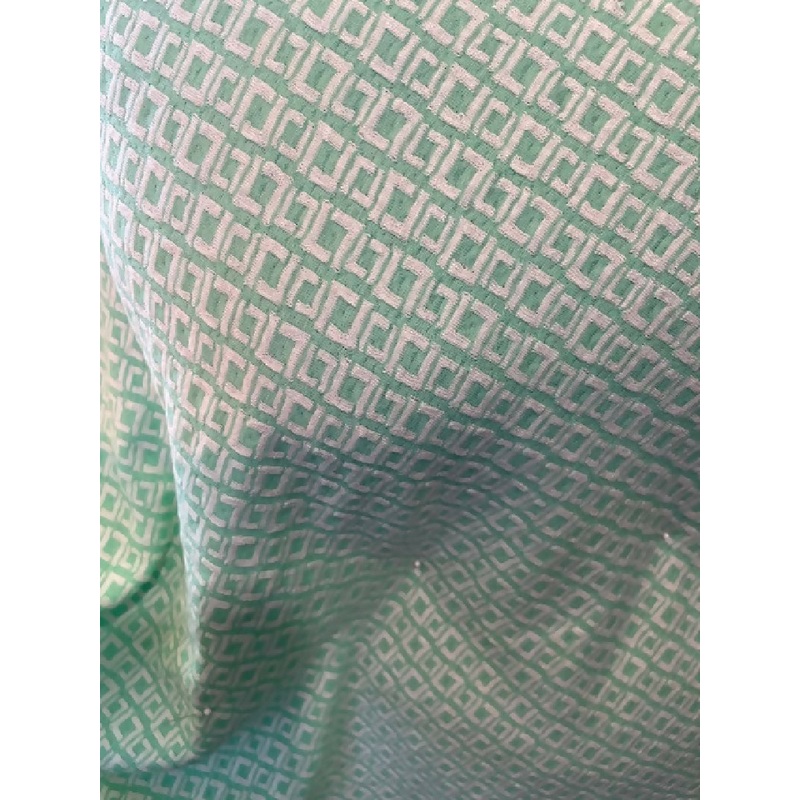 Geometric Soft Textured Green Mint and White Viscose