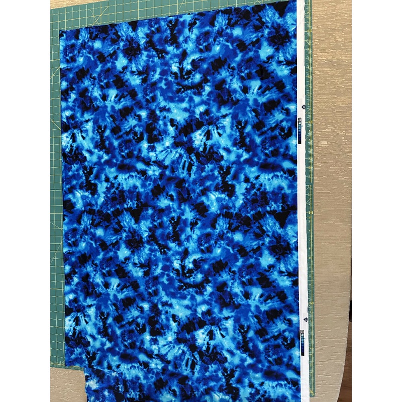 K-Deer black and blues tie-dye athletic nylon/spandex Tricot
