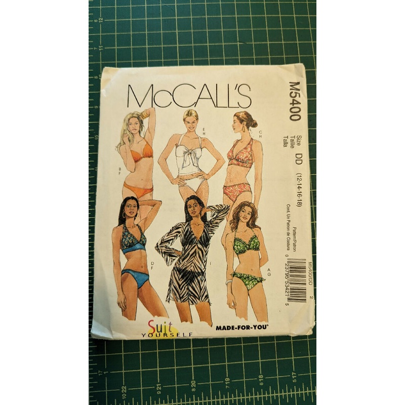 McCall's M5400 Misses' 2-Piece Bathing Suit & Cover-up Sewing Pattern Sizes 12-18