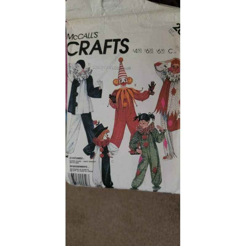 McCalls 2623 Clown Costume Sz M OOP