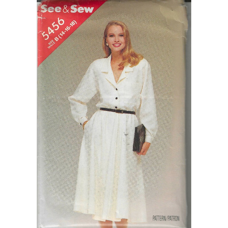 Misses Dress Pattern by See & Sew #5456 for sizes 14 to 18 - uncut